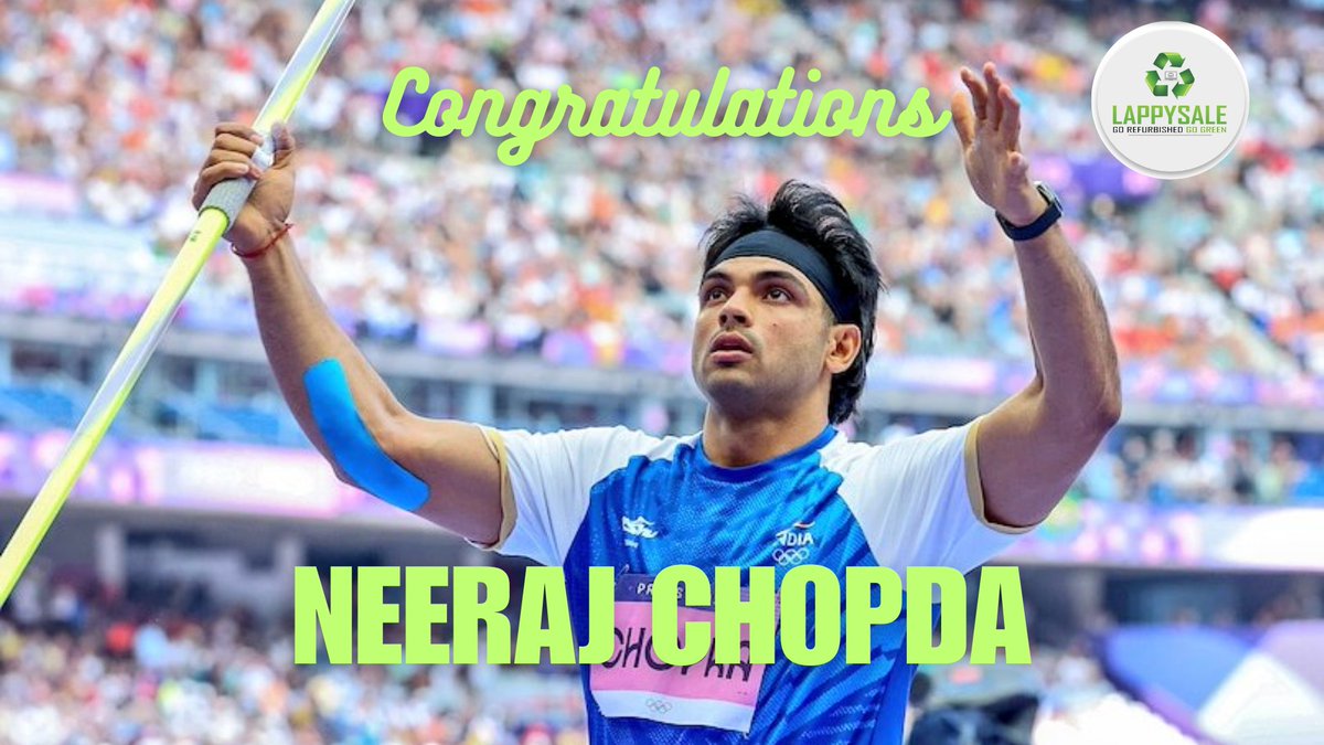 lappysale's tweet photo. Golden boy strikes again!

This time it's a Silver Medal for India.

Congratulations, Neeraj Chopda for bringing yet another glory to the country. We are proud of you.

Keep shining!

#ParisOlympics2024 https://t.co/SWBdlebRj3