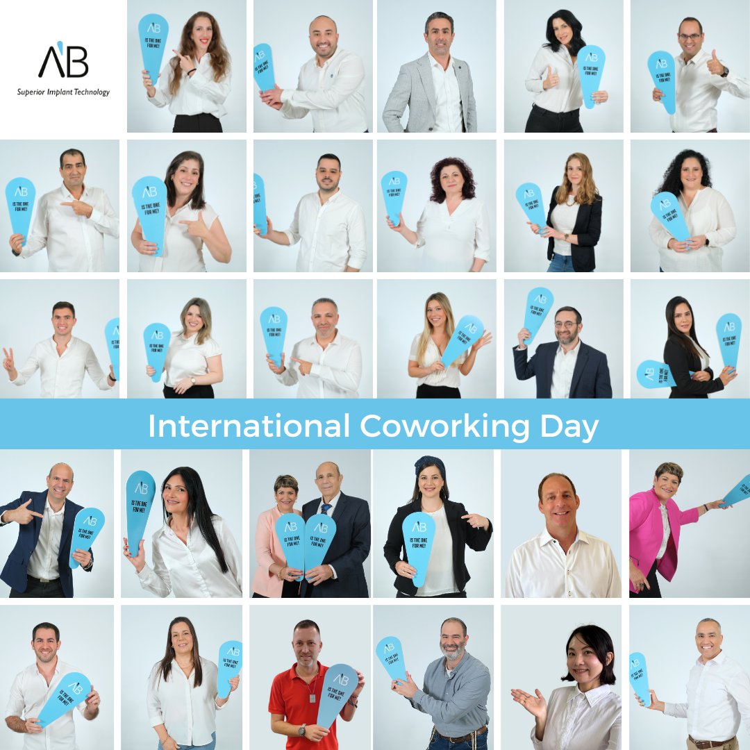 Happy #International #Coworking #Day! 🌍💼
Our commitment to bringing #dentists and #implantologists together goes beyond our innovative products.🫂Many thanks to the amazing #team that turns ideas into reality and challenges into #opportunities! 
#ABDental