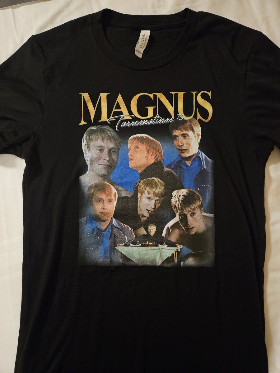 quaffanddoff_'s tweet photo. I am SO not over this INCREDIBLE shirt that the muItitalented @witchybindery made for me. Just look at it. Behold its glory. I wore it proudly when I met Mads on Saturday and I shall cherish it forever. #MagnusOpus #Torremolinos24 https://t.co/rDm6AGbYdN