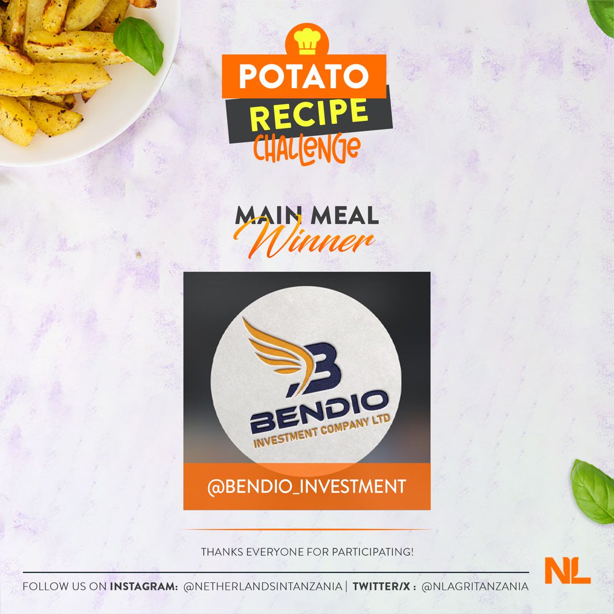 Hongera kwa washindi wa Potato Recipe Challenge! Ushindani ulikuwa wa hali ya juu, na ubunifu wenu umewasha moto wa mapishi! Asanteni wote mliochangia na kushiriki, tukutane tena msimu ujao kwa mapishi ya kipekee zaidi.  #ShindanoLaMapishi <a href="/NLagriTanzania/">NLAgriTanzania</a> <a href="/thinktank_tz/">Thinktank_tz</a>