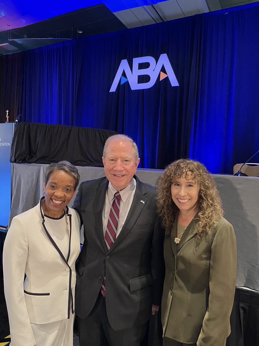 Looking forward to the next two years of ABA leadership with <a href="/ABAPresident/">Michelle Behnke</a> Bill Bay and <a href="/abapres_elect/">Barb Howard</a> Michelle Behnke! <a href="/ABAesq/">American Bar Association</a>