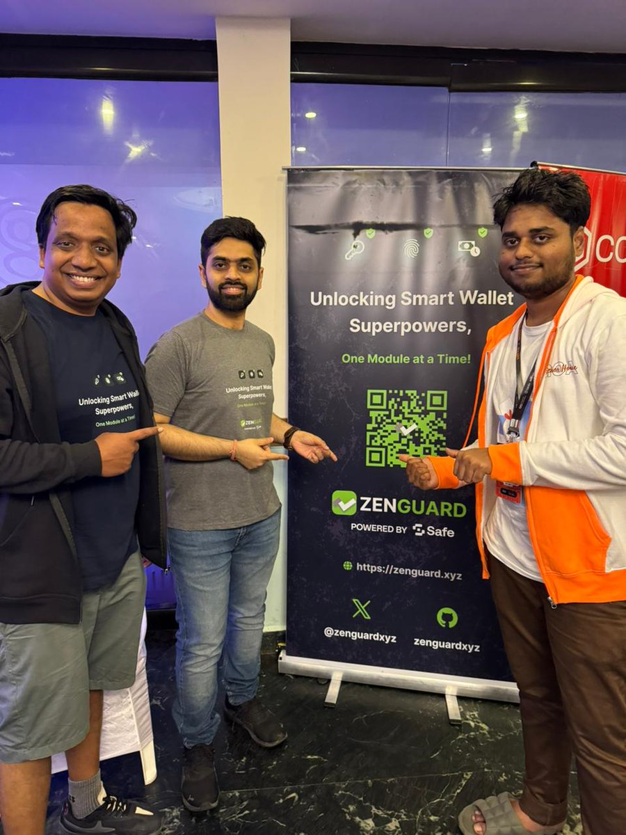 ottopusxyz's tweet photo. Thrilled to have been part of #HHGOA @HackVerseIND! Engaging with fellow hackers about smart accounts and modules was a blast. The in-person feedback was invaluable as we seamlessly onboarded everyone to the @safe module ecosystem. 

Onward to more modular innovation! ✨💚 https://t.co/RmQ0EYmpLz
