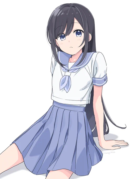 白ライン入りの夏セーラー。 