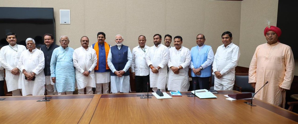 BJP MPs from Lok Sabha and Rajya Sabha belonging to ST/SC communities met with PM Narendra Modi at the Parliament House today. The MPs jointly submitted a memorandum regarding the Supreme Court's observation on the creamy layer for ST/SC and demanded that this decision should not
