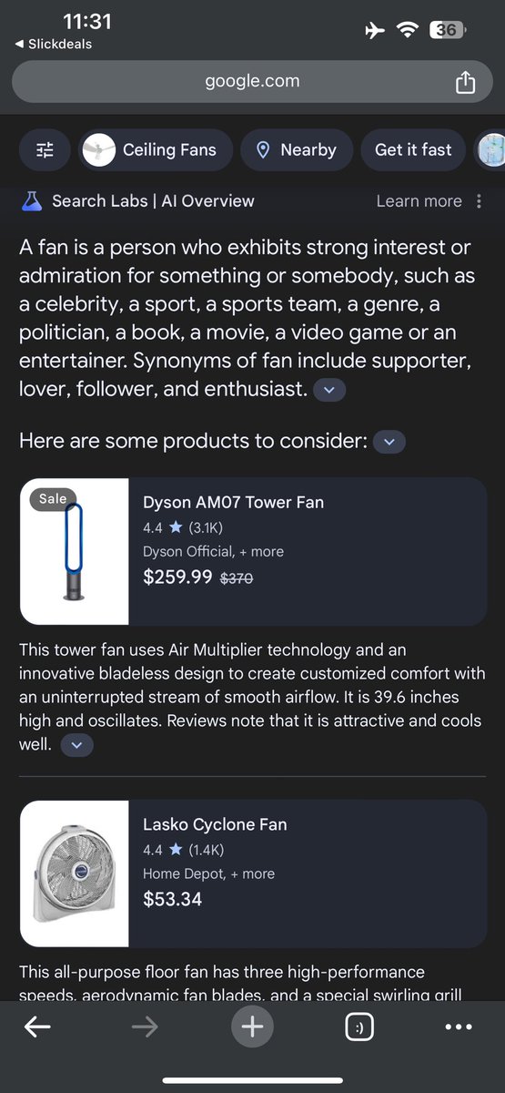 chrisdani007's tweet image. Search for &apos;fan&apos; in Google. @Google  lol