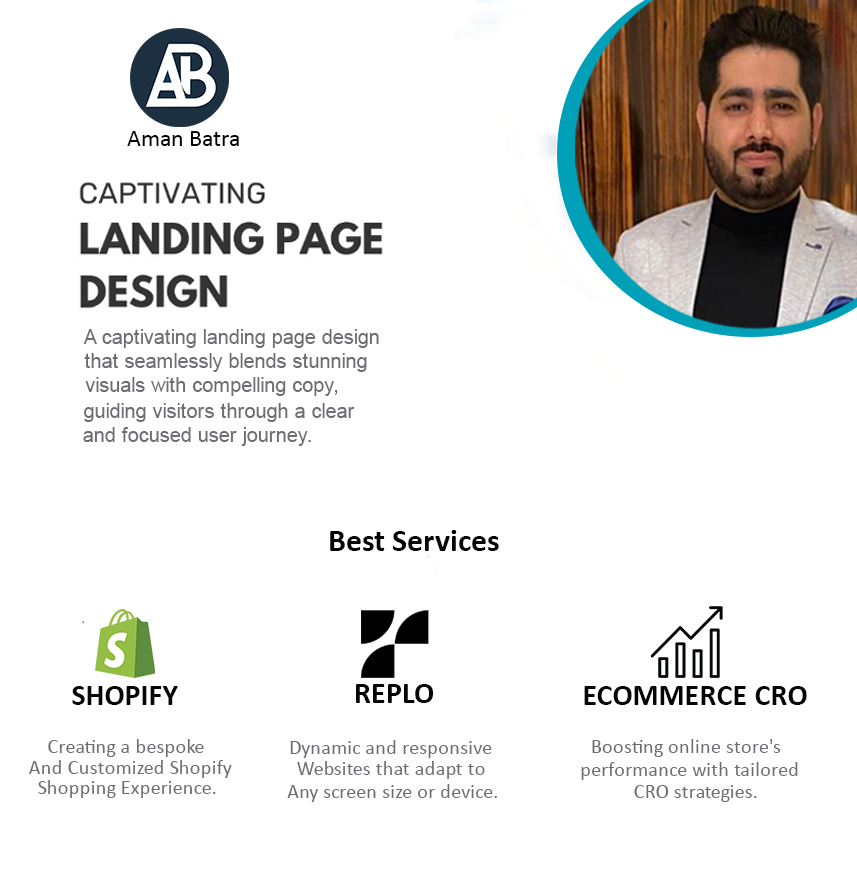 "Explore my services and don't hesitate to reach out if you need any assistance. 

Happy Friday!! ✌️✌️

#Shopify #landingpage #ecommerce #replo #webdesign #CRO #Marketing #Sales #Revenue  #shopifyplus