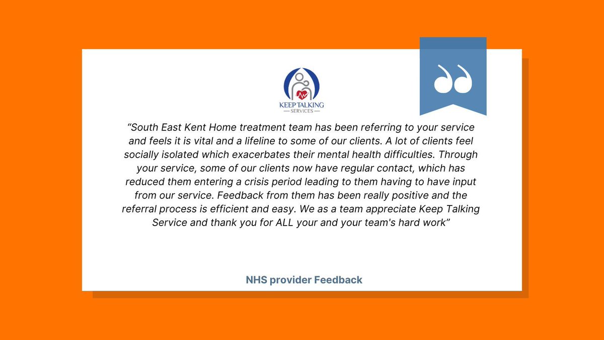 It's Feedback Friday! We thought we would share more NHS provider feedback. Absolutely love to hear that we are bringing impact to those in need! #letsgo #feedback #keeptalking