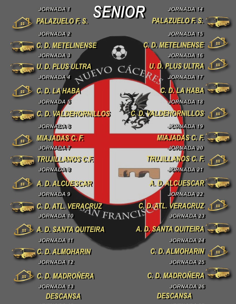 CdNuevocc's tweet photo. Calendario del Senior para la Temporada 2024-25. Vamos a por el objetivo!!! 💪💪💪💪⚽️⚪️🔴⚽️ https://t.co/aFbHPRR0SB