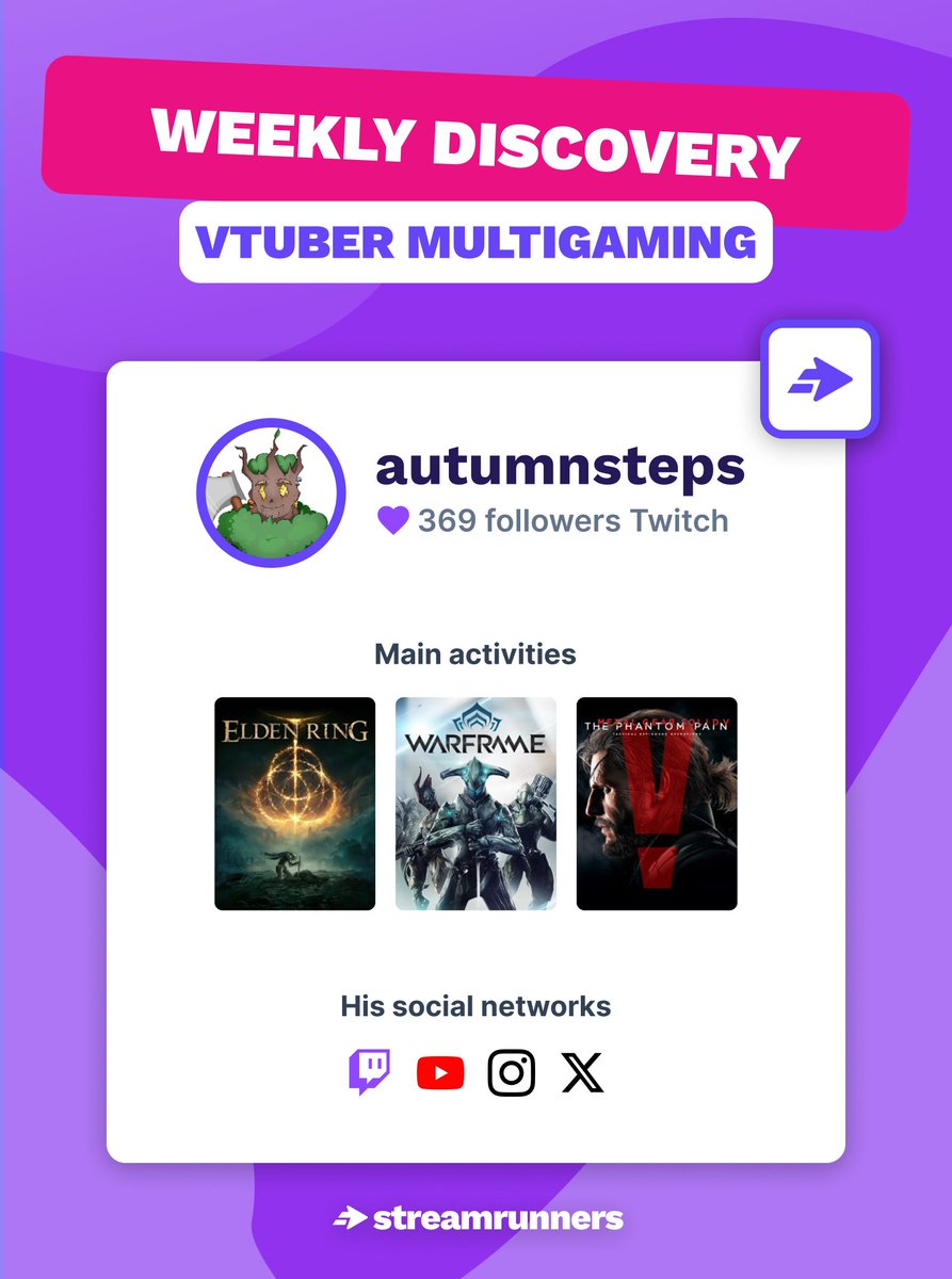 StreamRunners's tweet image. ✨DISCOVERY OF THE WEEK✨
Meet @Autumnsteps and why you'll love it :

😁 Always in a good mood
🎮 Regularly plays #EldenRing but often does multigaming!
📆 Stream on weekdays from 11a.m (GMT+2)
✨ Her chibi is so CUUUUUUTE

Vtuber multigaming fan? GO SUPPORT HIM NOW 💖