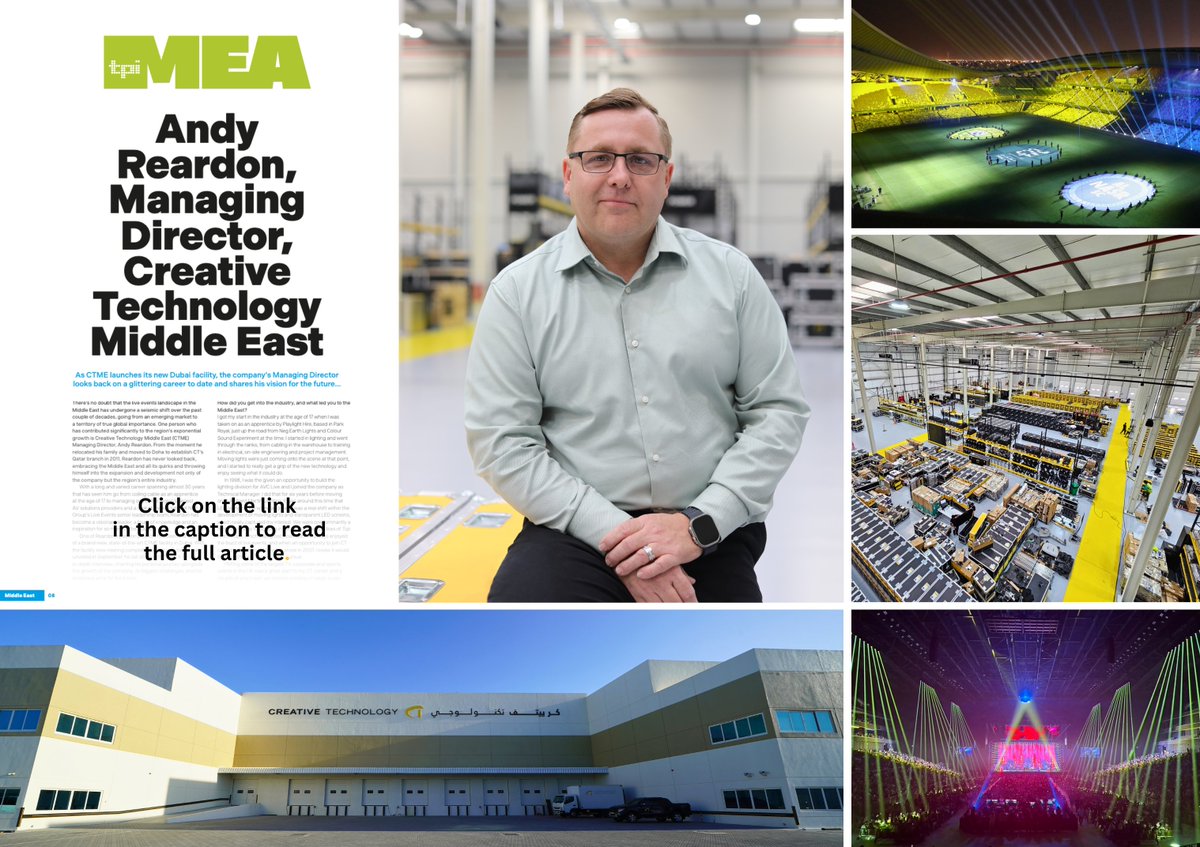 CreativeTechnol's tweet photo. Andy Reardon, Managing Director CT Middle East, gives an insider view on latest updates with features on two of our recent projects, Hans Zimmer's concert and  President’s Cup. 

Click on the following link to read the full article: 
https://t.co/YEySIq8ei6

#MiddleEast #Tech https://t.co/T0Jer5wseK