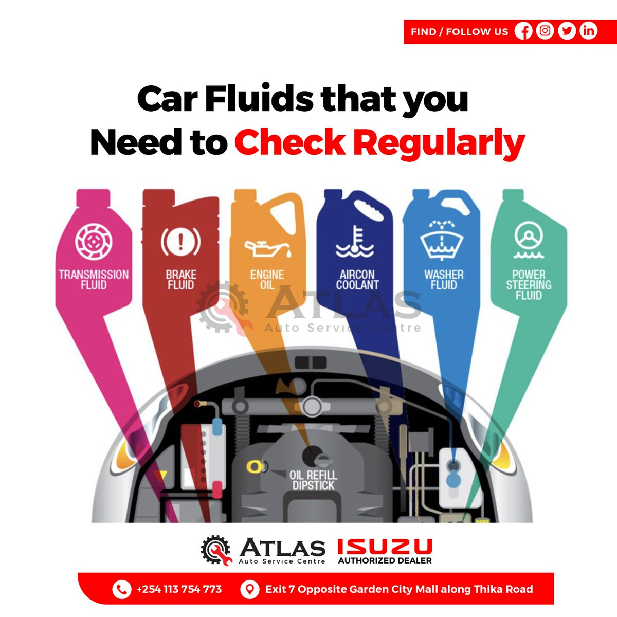 Keep your car running smoothly by checking these essential fluids regularly!🚗🔧 Don't forget to keep an eye on your engine oil, coolant, brake fluid, transmission fluid, and power steering fluid. #howcanwehelp #garage #isuzu #CarMaintenance #StaySafe #SmoothRide #NaneNane #GenZ