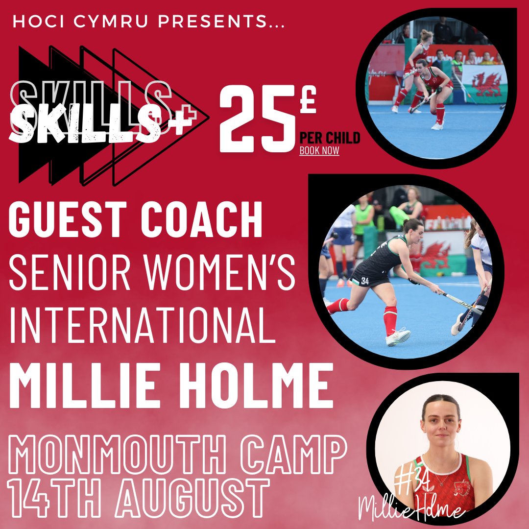 Don't forget that Hwyl Hoci Skills+ Camps are coming to Pwllheli and Monmouth next week!

🏑Tuesday at <a href="/ClwbHociPwllhel/">Clwb Hoci Pwllheli Hockey Club</a>!
🏑Wednesday at <a href="/MonGirlsSport/">MonGirlsSport</a> with Wales international Millie Holme!

Be sure to secure your spot in time➡️hockeywales.org.uk/hwylhoci