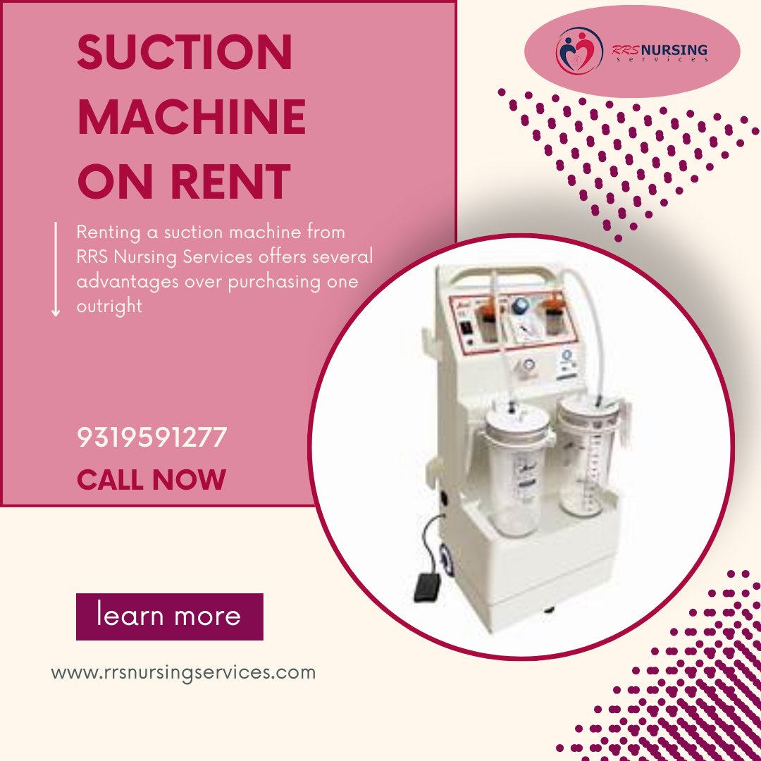 Rohitkumar60230's tweet image. Renting a suction machine from RRS Nursing Services offers several advantages over purchasing one outright
#suctionmachine