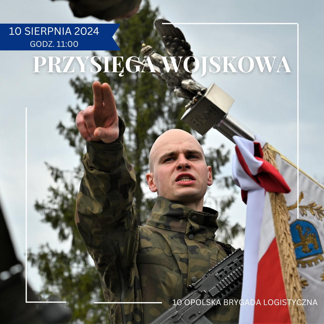 10Opolska's tweet photo. 𝐽𝑎, 𝑧̇𝑜ł𝑛𝑖𝑒𝑟𝑧 𝑊𝑜𝑗𝑠𝑘𝑎 𝑃𝑜𝑙𝑠𝑘𝑖𝑒𝑔𝑜, 𝑝𝑟𝑧𝑦𝑠𝑖𝑒̨𝑔𝑎𝑚🫡

Już jutro przysięga wojskowa - zapraszamy❗️
🗓️10 sierpnia
⏰11:00
📍10 Opolska Brygada Logistyczna

#DZSW #Elew #szkolenie #logistyka @WCR_Opole https://t.co/Qjod1XePeu