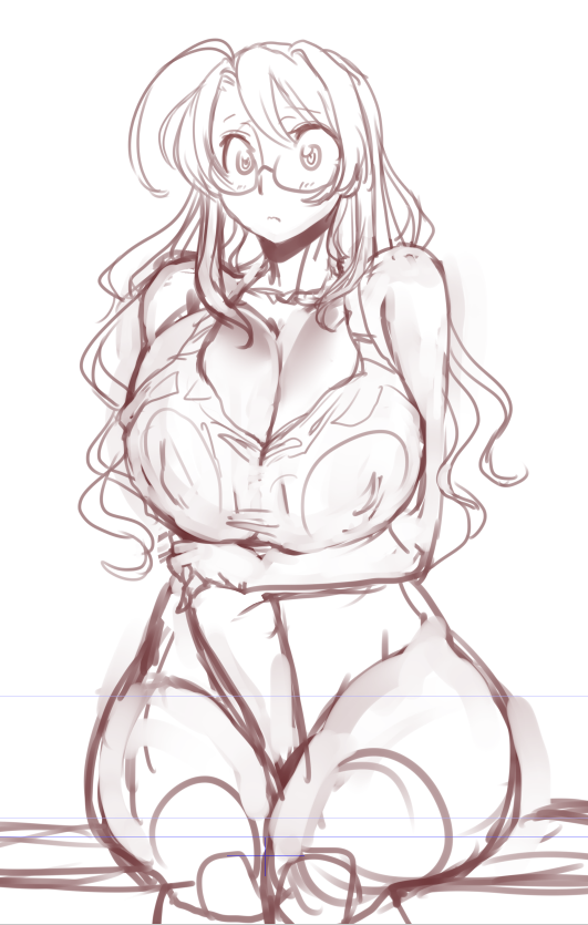 おっぱいメガネおねえさんらくがき 