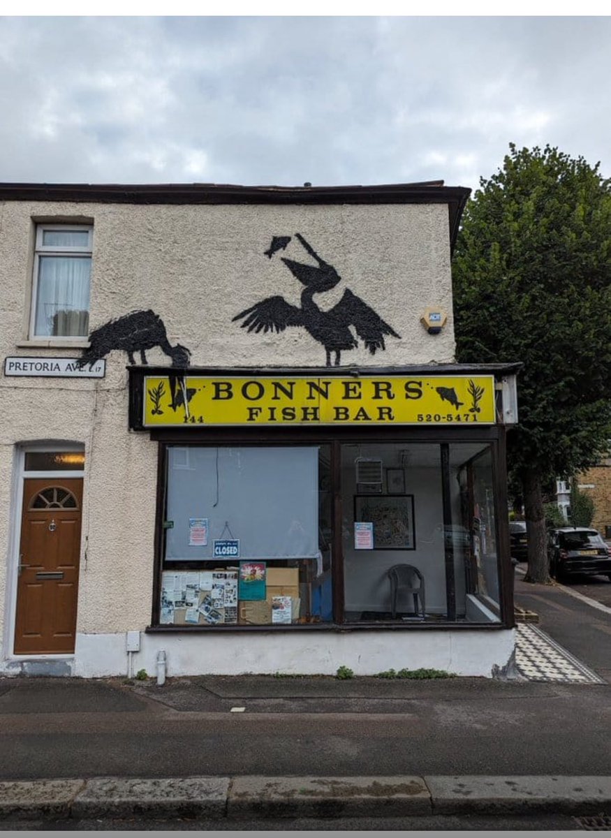 Banksy Safari Number 5- pelicans in Pretoria Rd, Walthamstow… paint must still be wet.