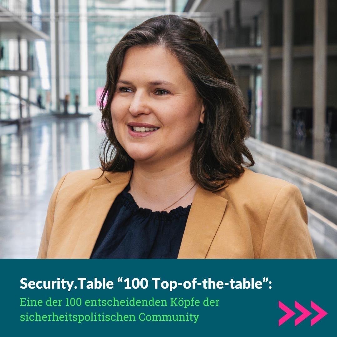 SaraNanni's tweet photo. Guten Morgen!

Die Redaktion des Security.Table von @TableBriefings hat mich als einen der 100 entscheidenden Köpfe der sicherheitspolitischen Community ausgewählt.

Herzlichen Dank! https://t.co/p51YeohCss