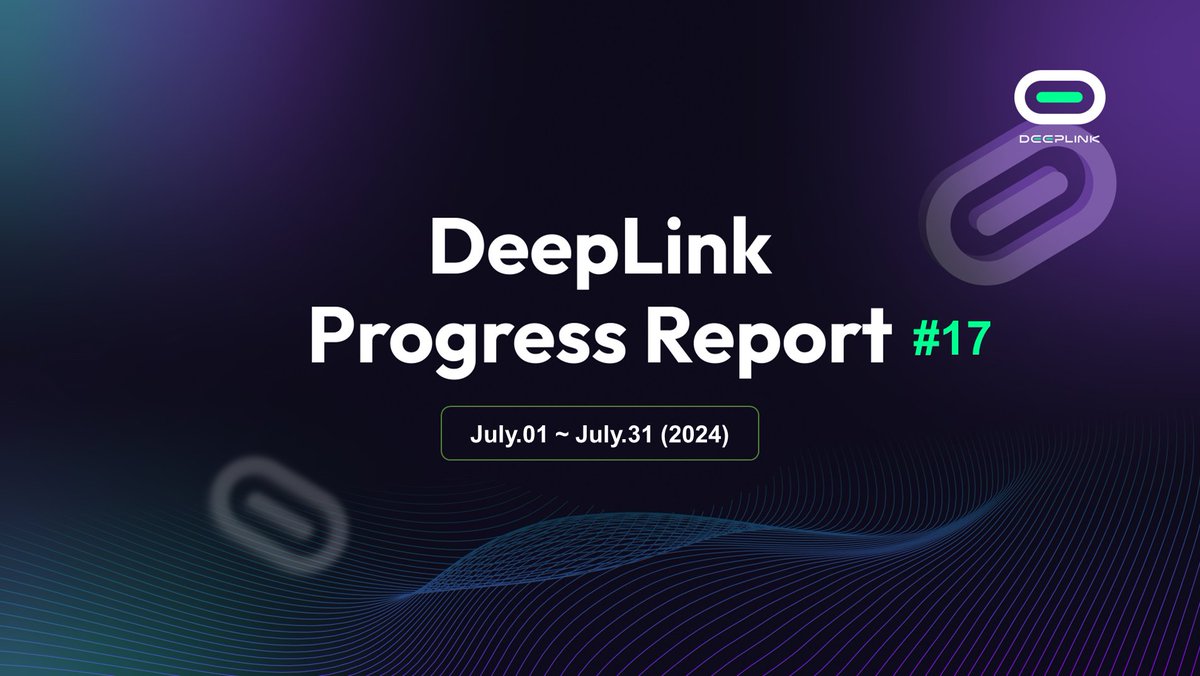 DeepLinkGlobal's tweet image. 🎉📢
DeepLink Monthly progress report is out.

Catch up with the July’s achievement and updates 

Read More👇
medium.com/@DeepLinkGloba…

#DeepLink #Progressreport #DLC