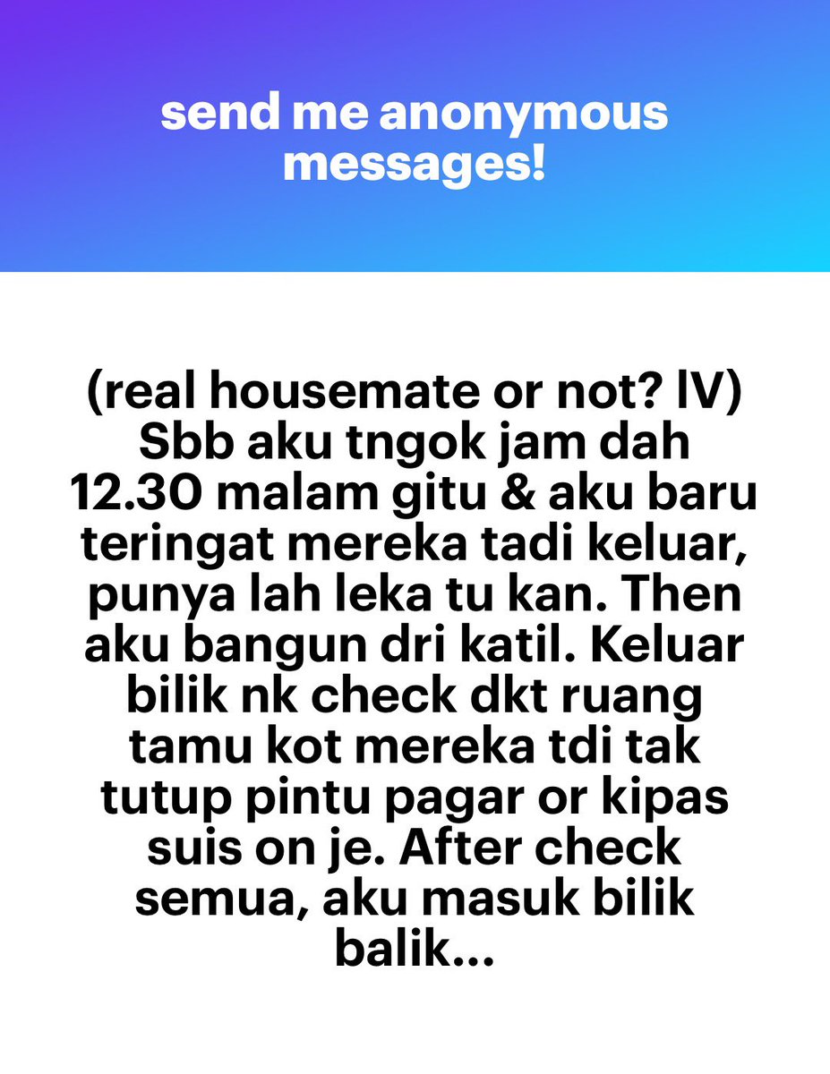 Real housemate or not ?