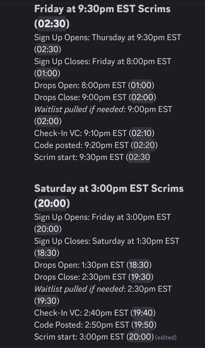 Trinity__Apex's tweet image. ⏰️🔥Current Scrim schedule and times🔥⏰️