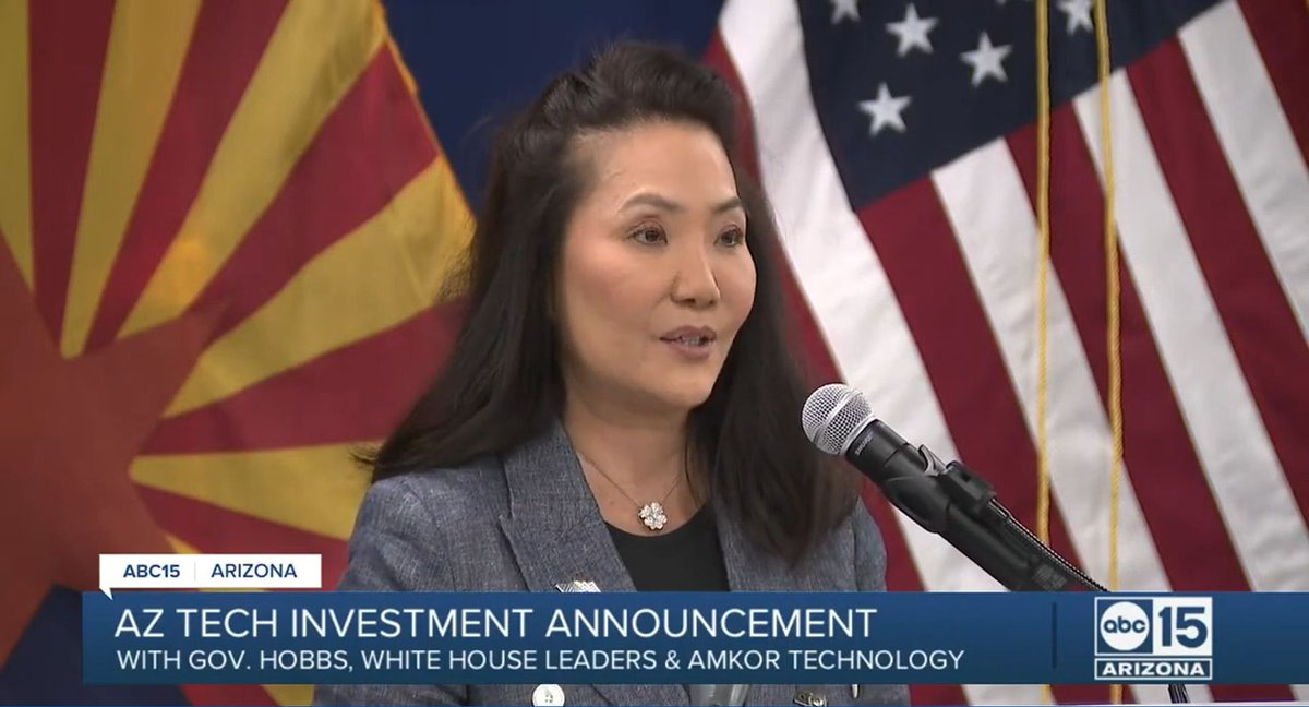 #Amkor was honored to host #leadership from The #WhiteHouse, the U.S. Department of Commerce, state elected officials, and community leaders to celebrate the signing of the #CHIPSact PMT.  

Watch the entire ceremony: bit.ly/3WCqtWU Video credit: ABC15 Arizona

$amkr