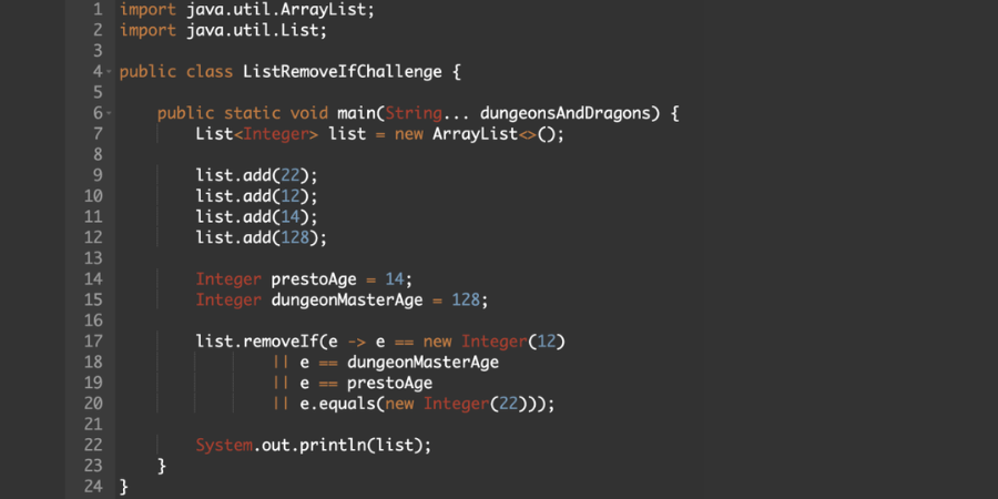 RafaDelNero's tweet image. See how wrappers behave when making comparisons! Dive into the List removeIf Wrappers Java Challenge! 🚀

First introduced in Java 8, removeIf brings versatility to collection manipulations. 

🔗 fddn.short.gy/XR410s

#Java #ListRemoveIfWrappersChallenge #Java8 #RemoveIfMethod