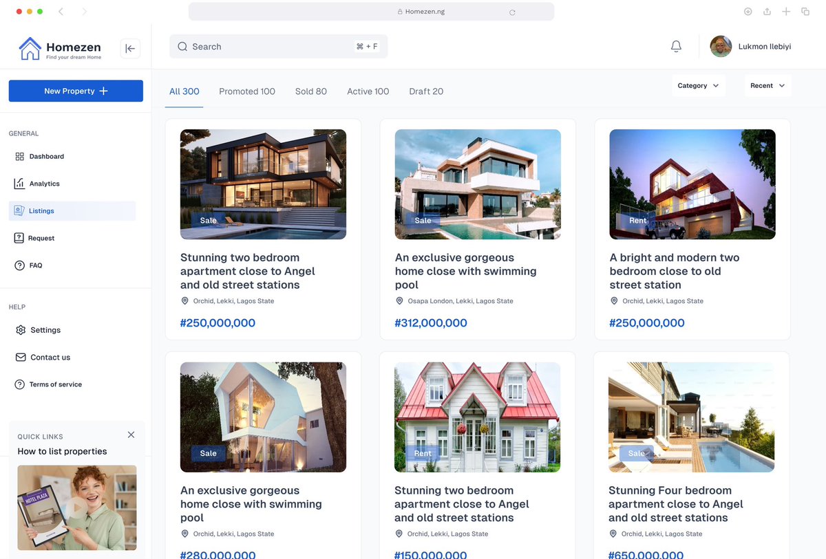 Olabodedesigns's tweet photo. Day 9 of My 31-Day Design Challenge
Dashboard designed - Today, I designed a property listings page for a real estate platform.
What do you think about this ?
#UIUX #RealEstate #DashboardDesign #UserExperience #DesignSprint https://t.co/deDHSvSkPG