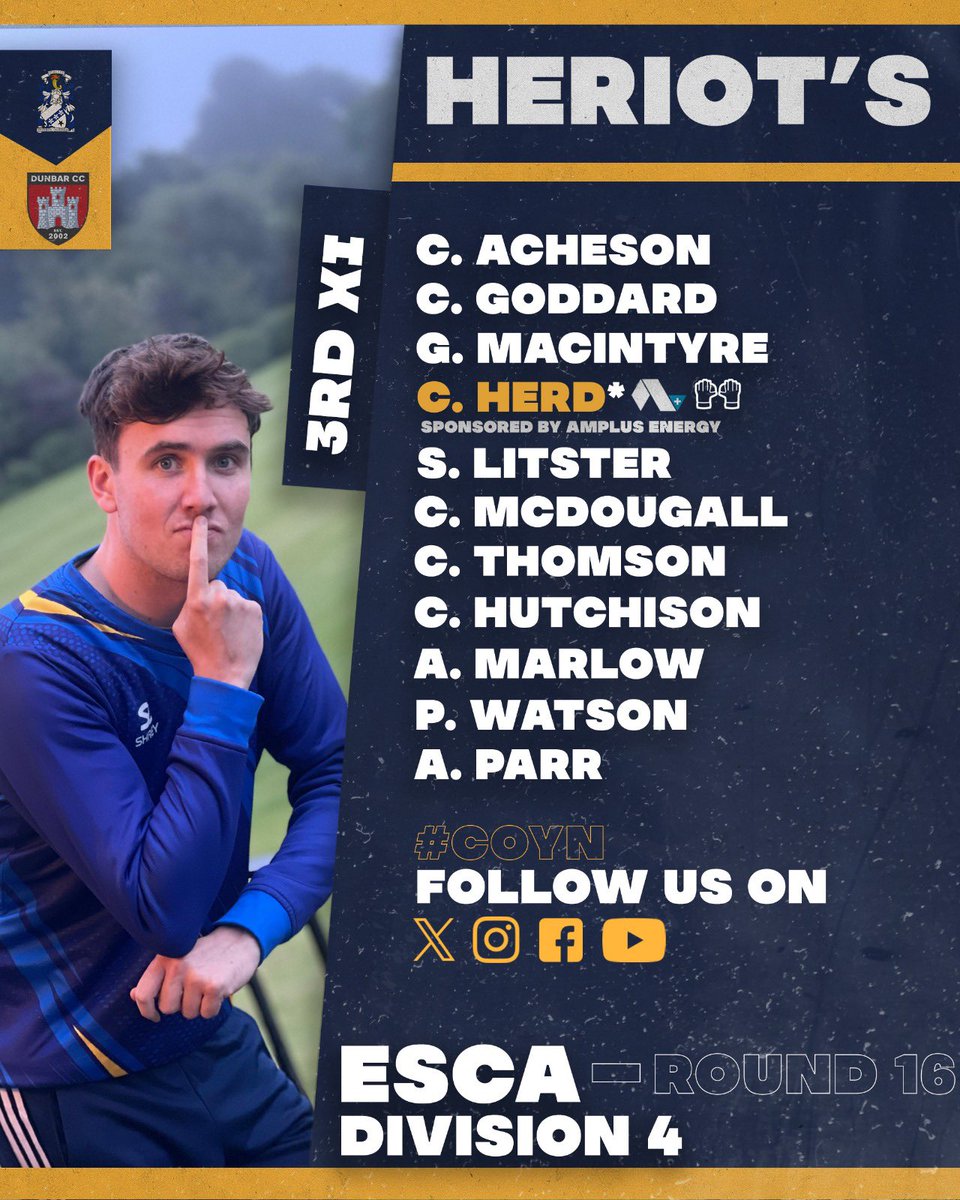 HeriotsCricket's tweet photo. 🔵⚪️ TEAM SELECTION ⚪️🔵

1s vs @WatsonianCC at Goldenacre
2s Away vs @morton_cricket at Loretto 
3s vs @DunbarCricket at Goldenacre

#coyn https://t.co/5IEzO0vGBW