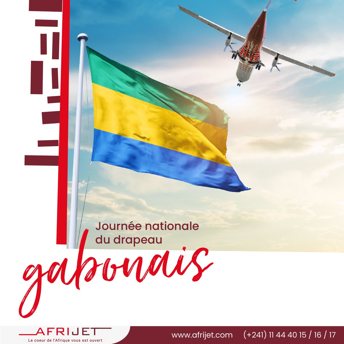 🇬🇦Afrijet vous souhaite une excellente journée nationale du drapeau gabonais!
Bonne célébration à tous ! 🛫🇬🇦

#Afrijet #Gabon