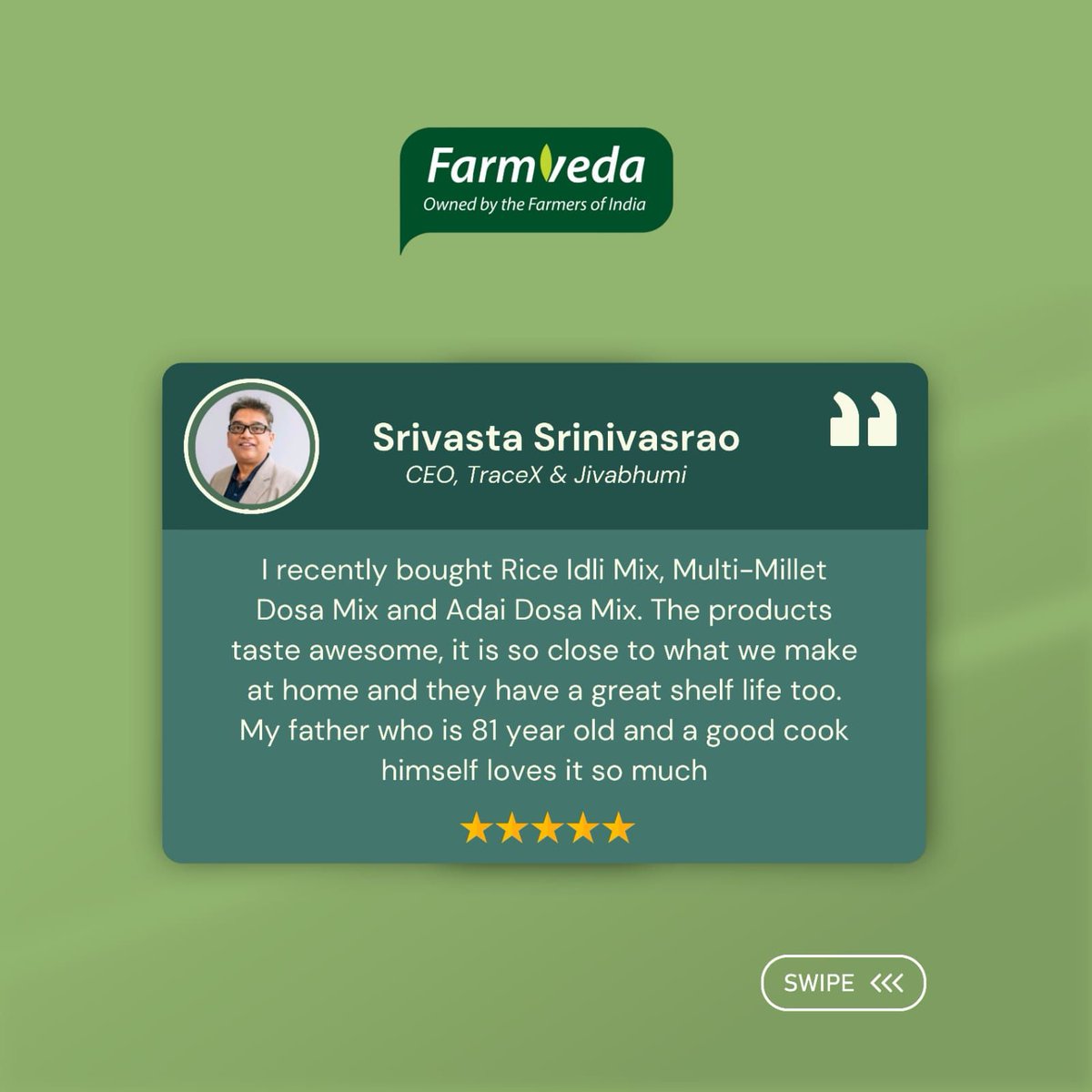 Farmveda's tweet photo. 🌟 Our customers love us! We're thrilled to share some amazing reviews from our satisfied customers. Your feedback keeps us going and helps us improve every day. Thank you for being a part of our journey! 💬✨ 

#HappyCustomers #CustomerReviews #CustomerSatisfaction https://t.co/T2V0IqYb8g