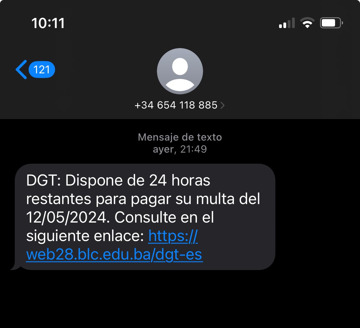 ⁦<a href="/policia/">Policía Nacional</a>⁩ Intento phishing usando la ⁦<a href="/DGTes/">Dir. Gral. Tráfico</a>⁩