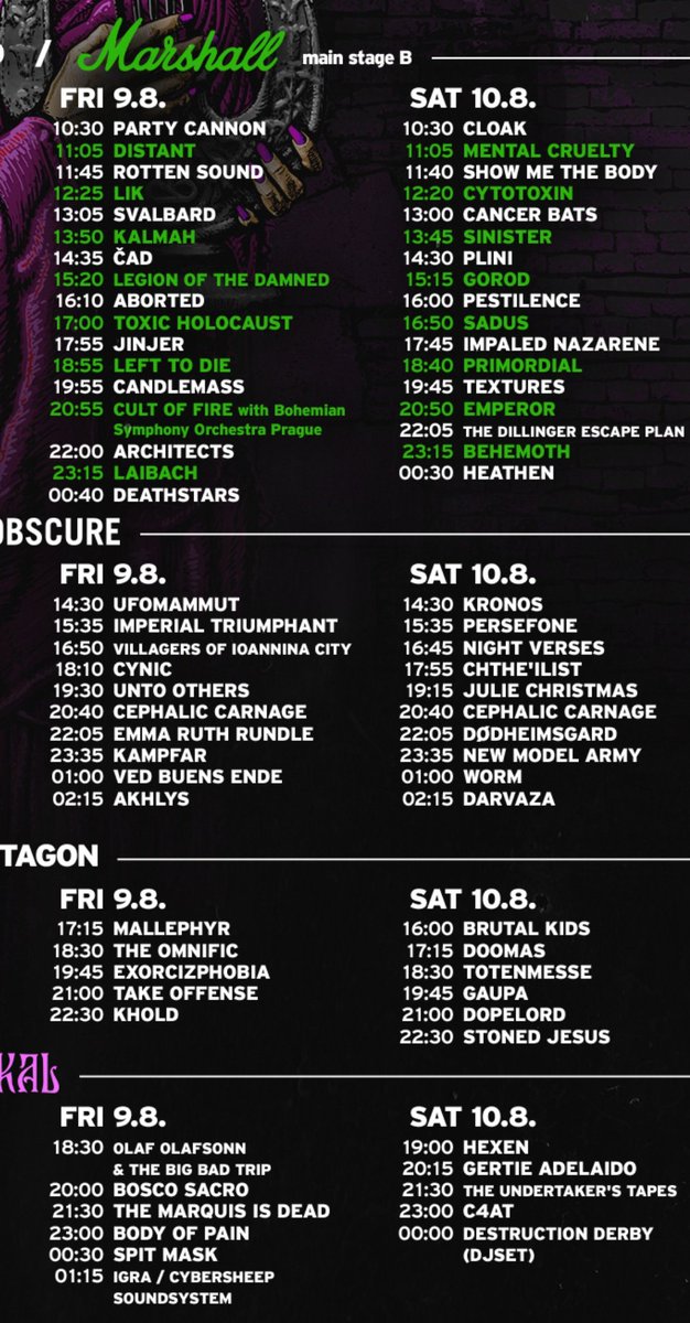 Playing at 13:05 today on the Main Stage at <a href="/brutalassault/">Brutal Assault</a> 💜