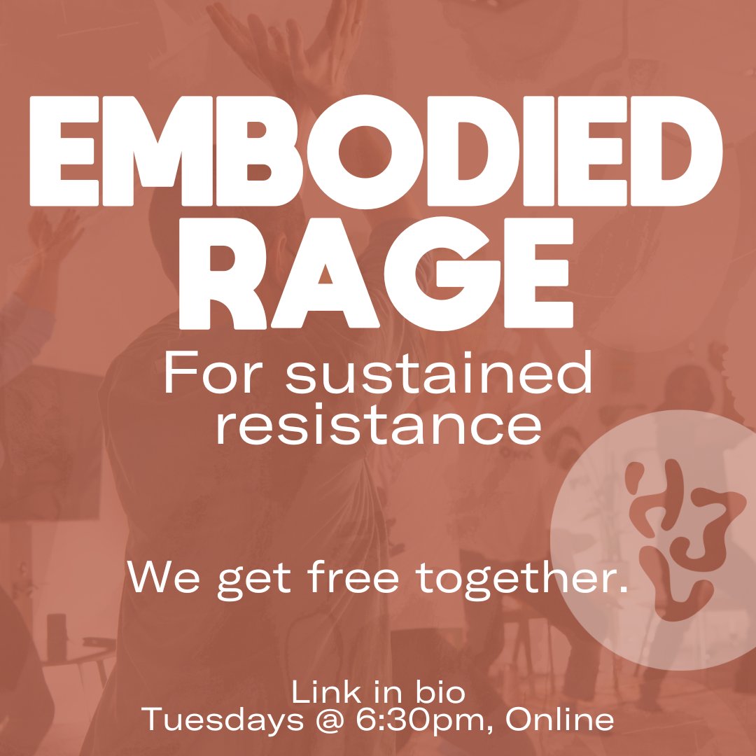 WE GET FREE TOGETHER ❤️‍🔥

Amidst grief, violence, needs, possibility racialised/GM people are holding in these times of continued white supremacy &amp; fascism

Breath Circle for Collective Capacity eventbrite.co.uk/e/300568196567…
Embodied Rage for Sustained Resistance eventbrite.co.uk/e/803959774327…