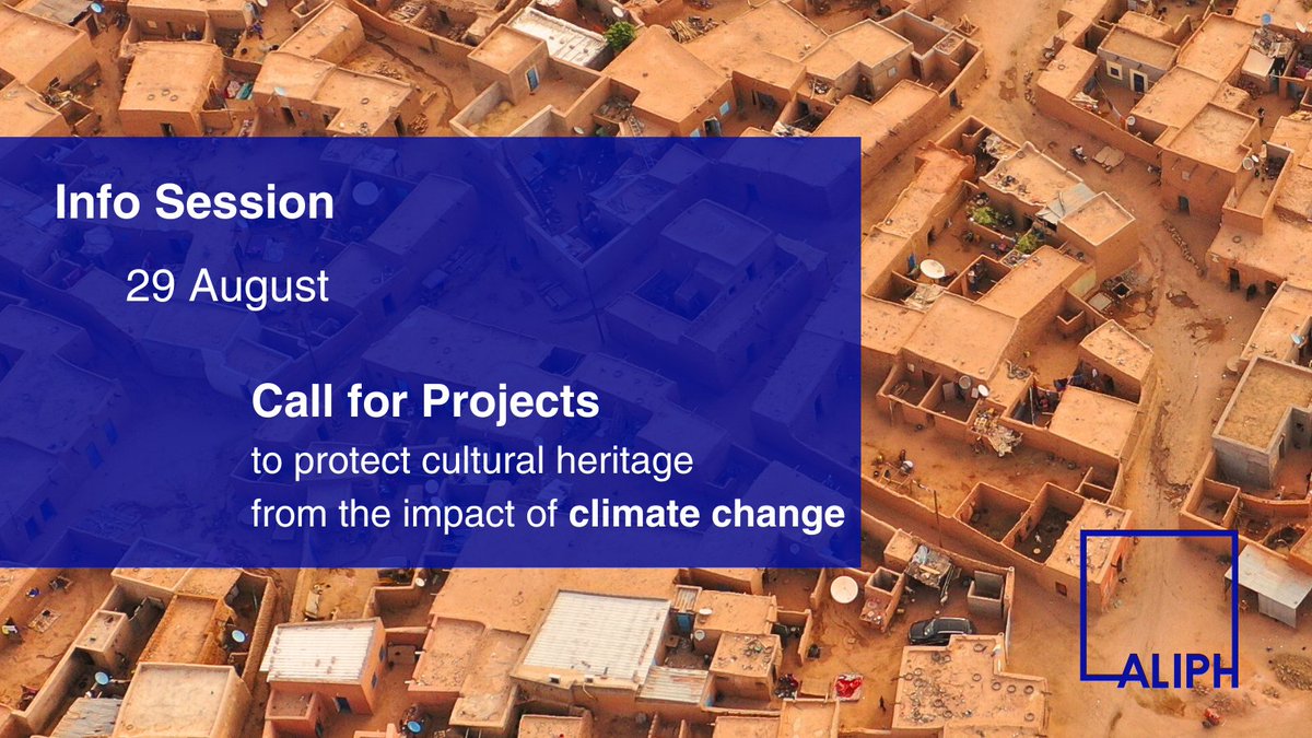 Join us for Info Session on Call for Projects to protect cultural heritage from the impact of climate change.

🗓 29 August 
⏰10:00 CEST
📌 Zoom 

🔗 Registration:  bit.ly/3WBps1i 
📃 Guidelines: bit.ly/3LYgRAE