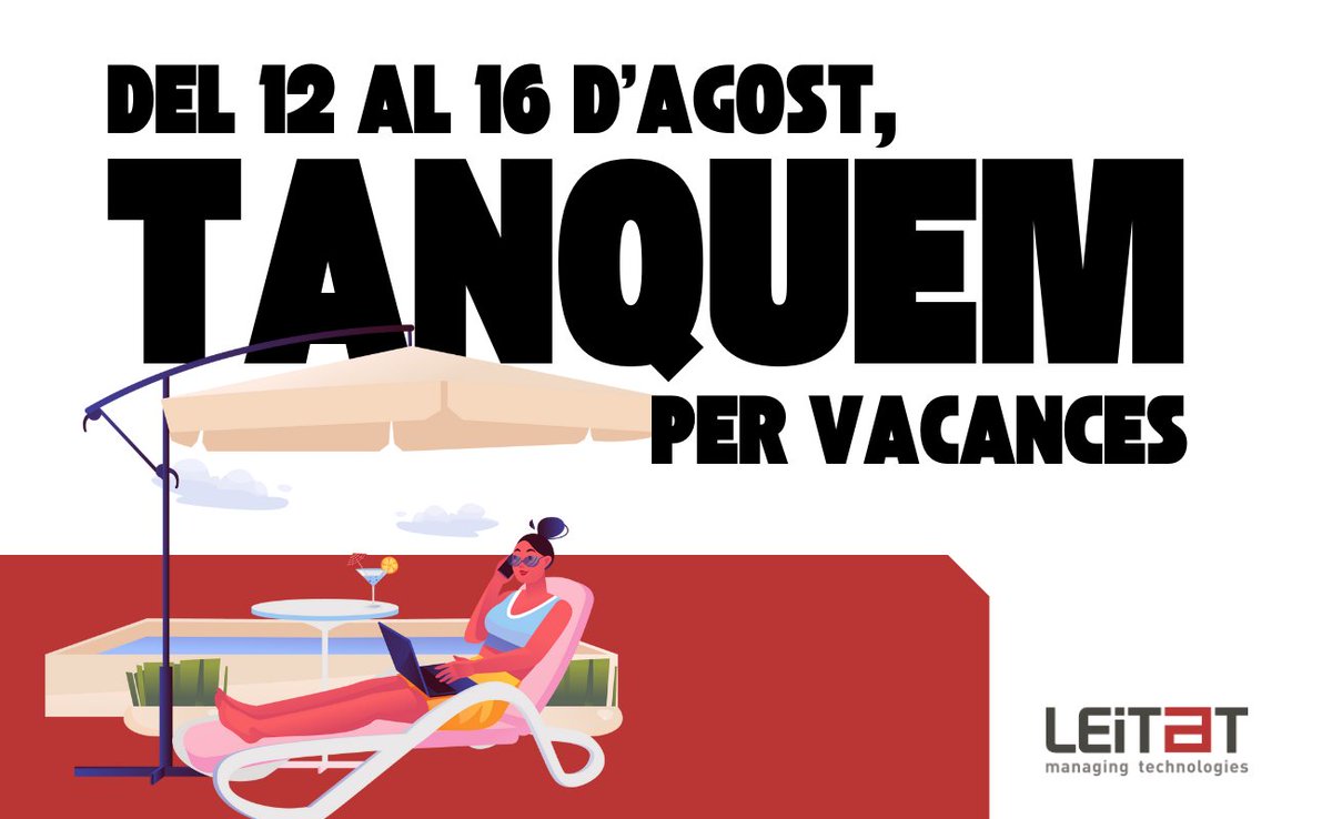 🌞 Arriben les vacances d'estiu! 🌞

Us informem que farem una més que merescuda pausa estiuenca del 12 al 16 d'agost, i els nostres centres de Barcelona, Terrassa i Vilanova del Camí romandran tancats.

Tornarem el 19 d'agost amb les piles recarregades. Fins aviat!🔬🔋