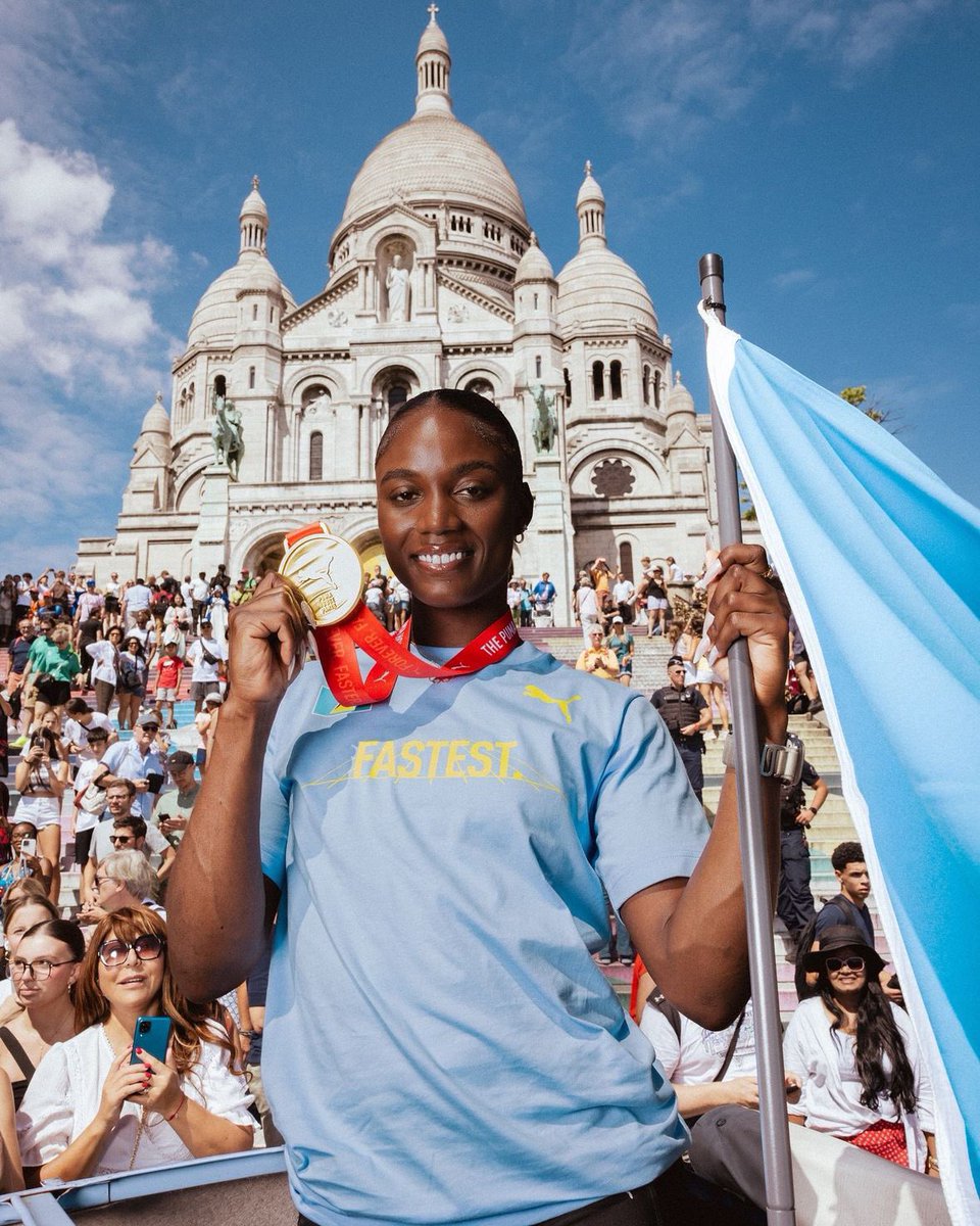 PUMA's tweet photo. Paris now shines even brighter 🥇🥈🇱🇨 #JulienAlfred

#ForeverFaster
#Paris2024 https://t.co/NAdy5uxT0G