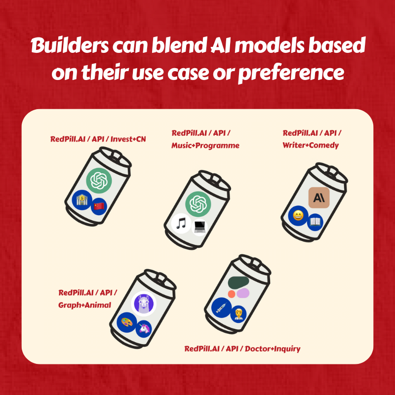 redpill_gpt's tweet photo. 💊Join RedPill AI!

Where

💸Node providers wrap AI models into crypto, earning $PILL points. 
👷‍♂️Builders gain easy AI access, top model support, &amp; Web3 integration.

and benefit from

👍 Easy AI access
🧑‍🏫 Lower learning curve
💎 Popular model support
🪙 Web3 tokenomics