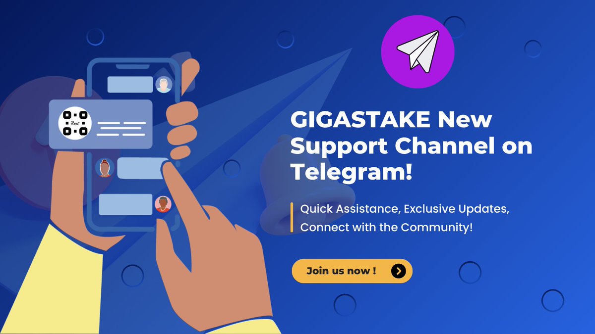 We are excited to announce the launch of our brand new support channel on Telegram! 🎉

Don't miss out! Click the link below to join now: 🔗t.me/gigastake

#Crypto #Reef #Blockchain #Telegram #Support #Community