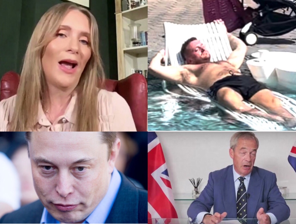The faces behind the #FarageRiots

Bernie Spofforth posted fake news from her £1.5M farmhouse

Stephen Yaxley-Lennon pulled the strings from his 5 star sunbed

Billionaire Elon Musk enabled &amp; spread disinformation

Nigel Farage poured the petrol on the flames