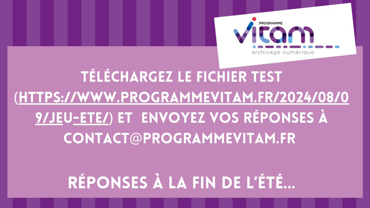 Quand le Programme Vitam propose à ses utilisateurs un petit jeu pour l'été... #csv #metadonnees #collecte #7erreurs

programmevitam.fr/2024/08/09/jeu…

Qui pour trouver les erreurs du fichier test ?