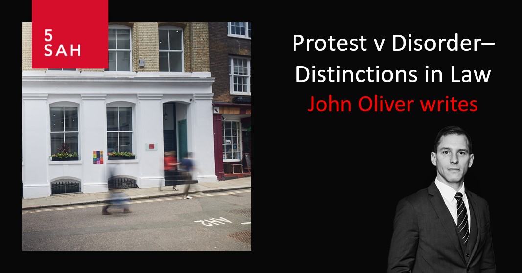 5SAHLaw's tweet photo. With reference to the disorder sweeping across the country, John Oliver writes about the court’s approach to protests and disorder and where the line between the two sits.  

To read the full article, click here: https://t.co/G0BKhzDi56

#PublicOrder #ProtestRights #CriminalLaw https://t.co/vndoA4AVzg