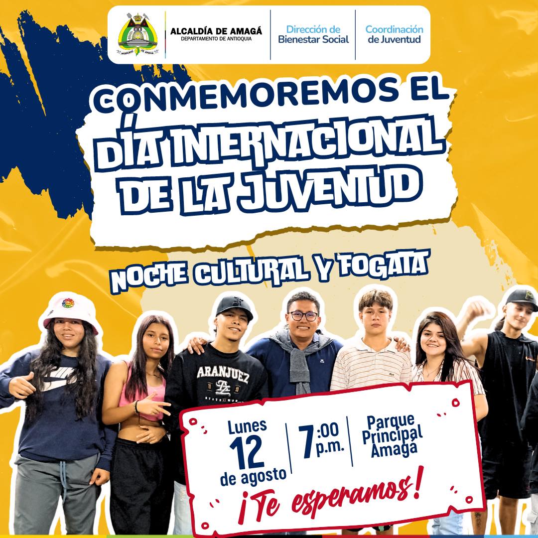 Este lunes 12 de agosto, a partir de las 7:00 p.m., los invitamos al parque principal de Amagá para disfrutar de una noche llena de cultura y fogata.

<a href="/wilser_molina/">Wilser Molina</a> 
#amagaenamora💛💚💙❤️