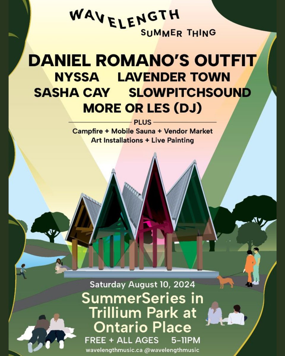 For another year, this weekend <a href="/wavelengthmusic/">Wavelength Music</a> will bring the summer thing series to Trillium Park at <a href="/OntarioPlace/">Ontario Place</a> for a full day of music, art, &amp; fun by the water! Make sure you see <a href="/ACTRARACS/">ACTRA RACS</a> members <a href="/thisisnyssa/">NYSSA</a> and Daniel Romano's Outfit. It's FREE and open to All Ages!