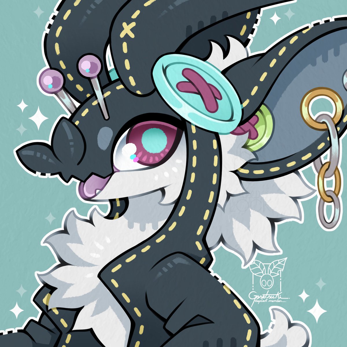 Another shromp commission~ Look how cool this bean is! I love their lil jacket so much-