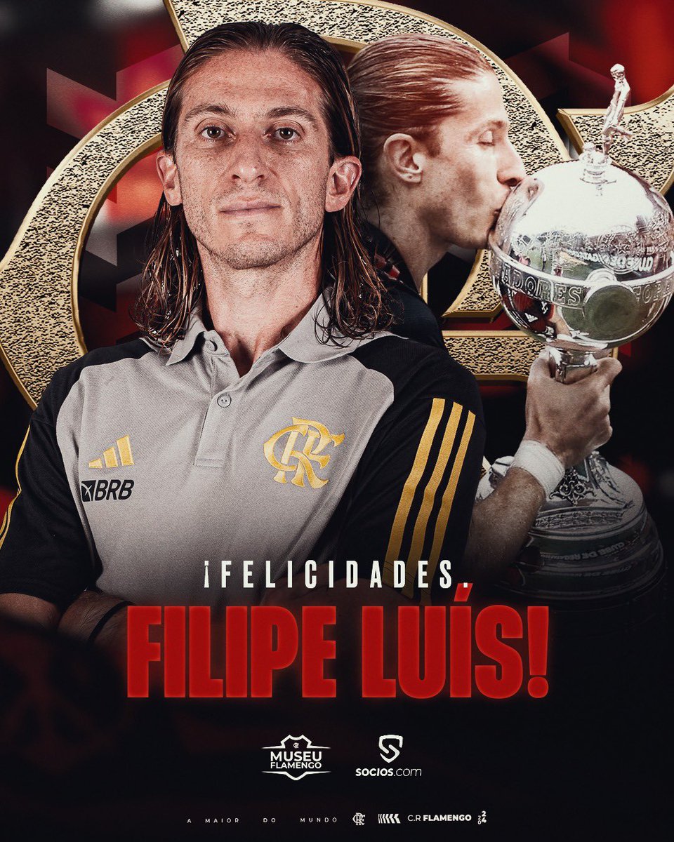 Flamengo (@flamengo_es) on Twitter photo 🥳🎂¡Muchas felicidades para nuestro ídolo <a href="/filipeluis/">Filipe Luis</a>! Por seguir conquistando títulos con el Manto Sagrado ❤️🖤 🥳🎂¡Muchas felicidades para nuestro ídolo <a href="/filipeluis/">Filipe Luis</a>! Por seguir conquistando títulos con el Manto Sagrado ❤️🖤