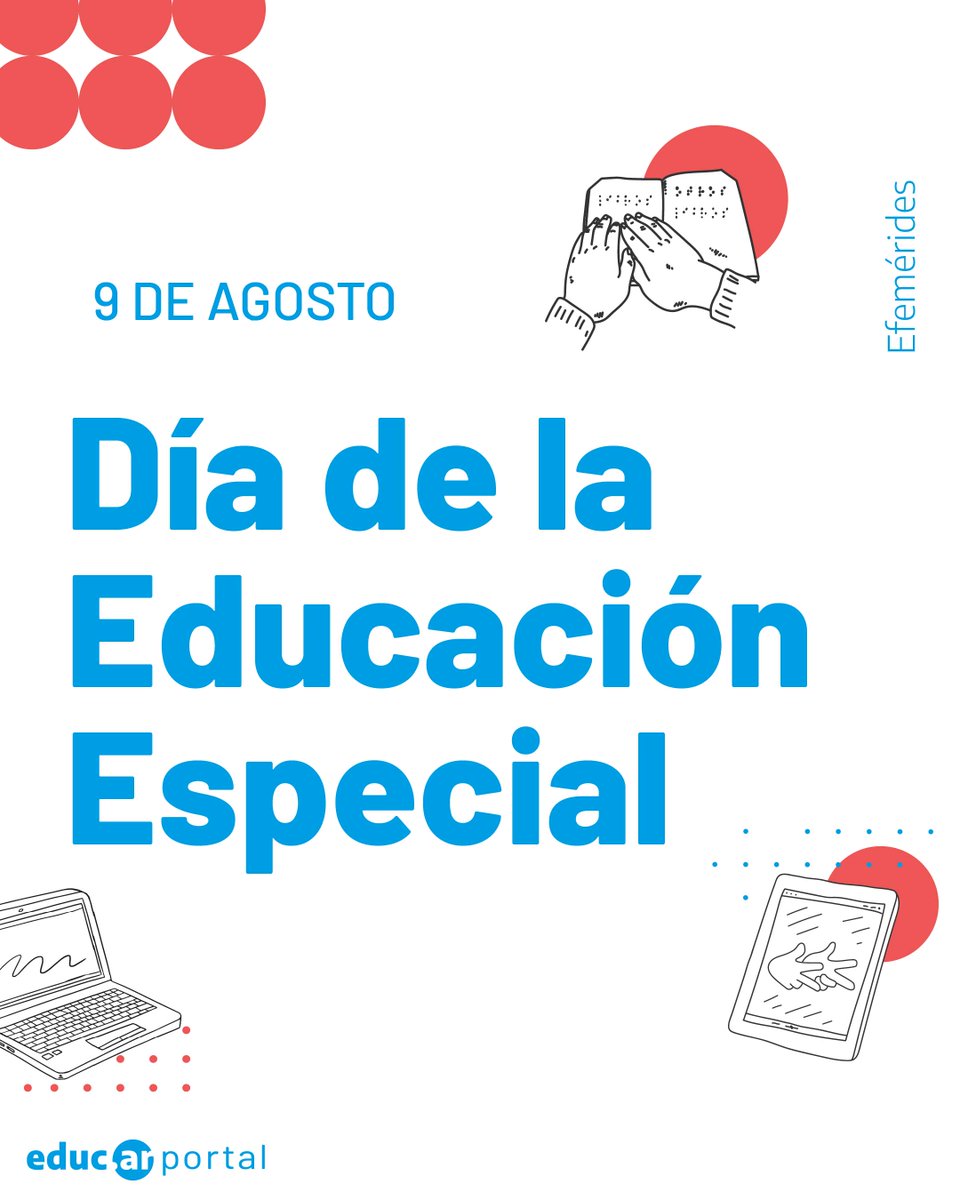 educarportal's tweet photo. 📅¿Sabías que un día como hoy de 1949 se creó en la Argentina la Dirección de Educación Especial?

En el #DíadelaEducaciónEspecial, ¡saludamos a quienes integran la modalidad educativa que garantiza el derecho a la educación a las personas con discapacidades en nuestro país! 👏 https://t.co/5MW1yjZPdg