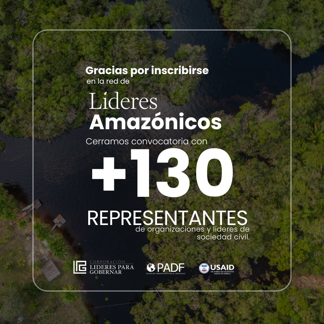 ¡Gracias a todos los líderes y organizaciones que se inscribieron para ser parte de la Red de Líderes Amazónicos 🌿✨

Mantente pendiente de nuestras redes sociales 📱para conocer más sobre los seleccionados y los próximos pasos de esta emocionante inciativa.
