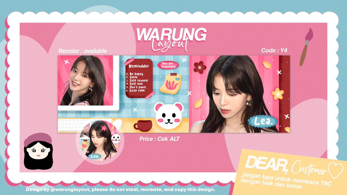 — help RT thankyou 🌷✨

Hai boleh bantu ospekin anak anak baruku yang mau aku jual as template layout 🫶🏻 kalau ada kesamaan dengan BA lain boleh DM ya, btw kamu naksir yang mana nihh 🤏🏻 dan kalau aku jual dirange harga 150-180 pas ngga ya, terimakasii 💖

#zonauang