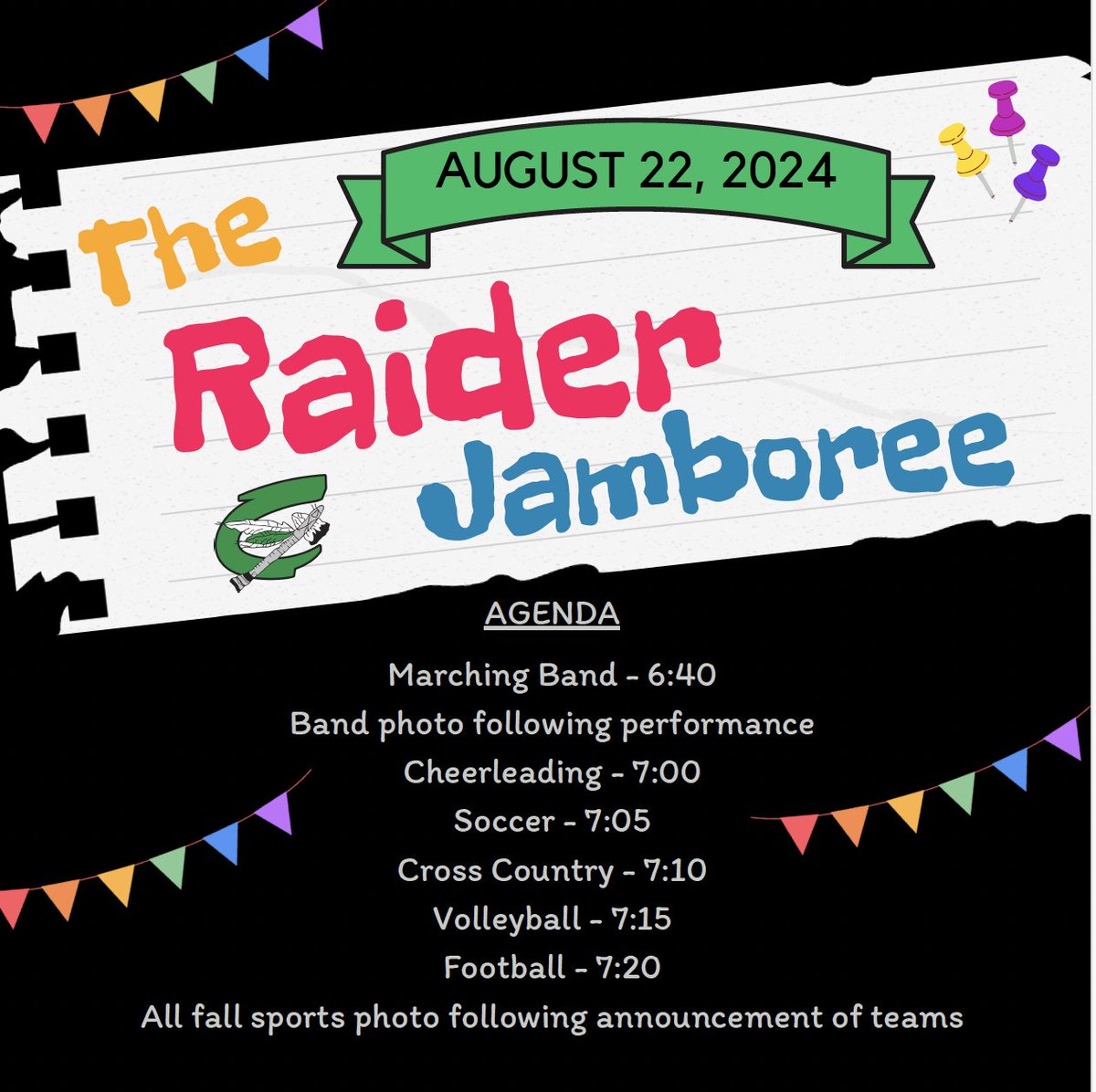 CLSD_Dir_ofOps's tweet photo. Make sure you mark August 22, 2024 on your calendars RaiderNation!  We can't wait to see you! https://t.co/33v5YMy0sU