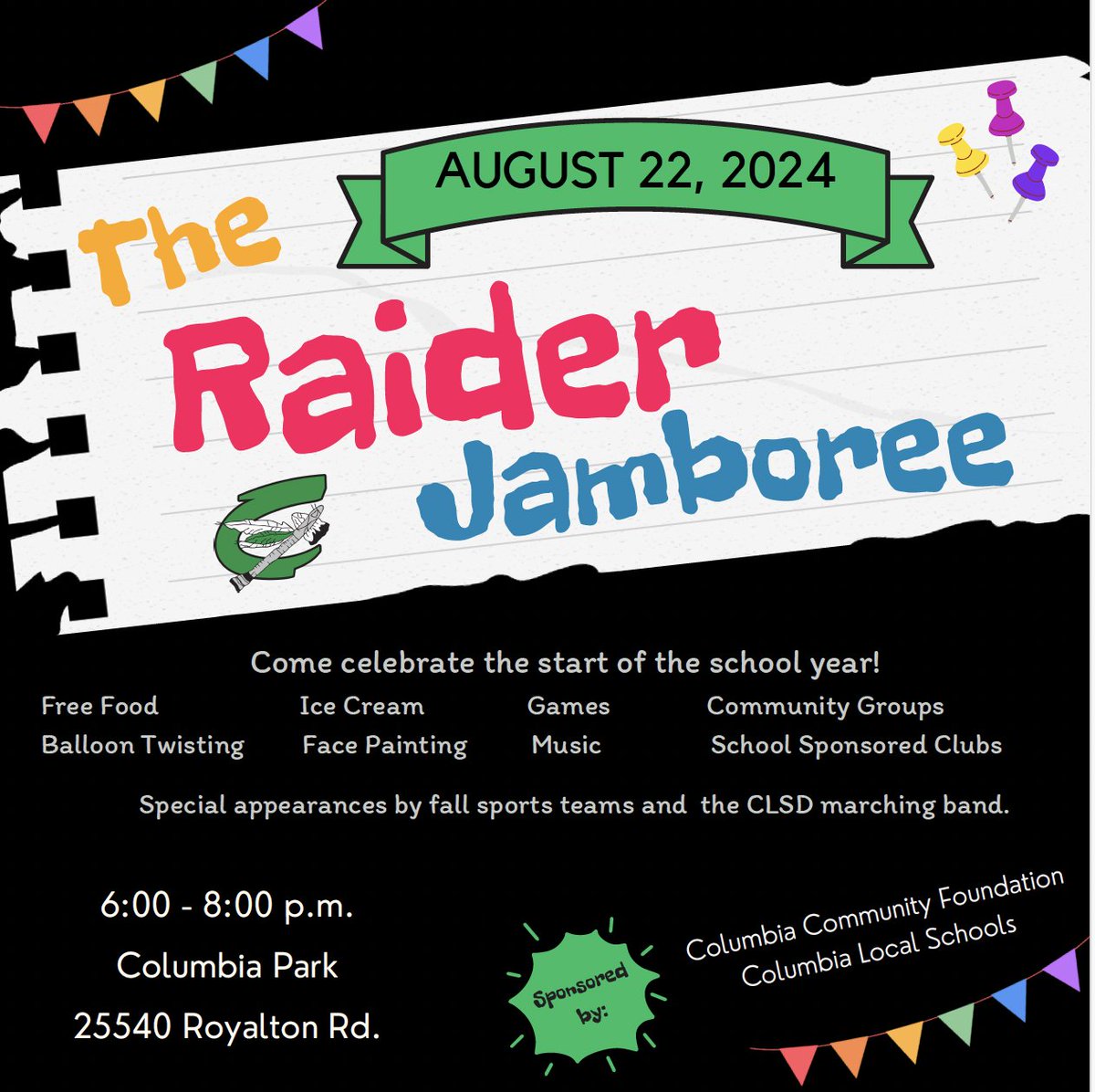 CLSD_Dir_ofOps's tweet photo. Make sure you mark August 22, 2024 on your calendars RaiderNation!  We can't wait to see you! https://t.co/33v5YMy0sU
